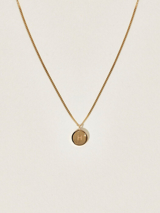 14k coin initial necklace
