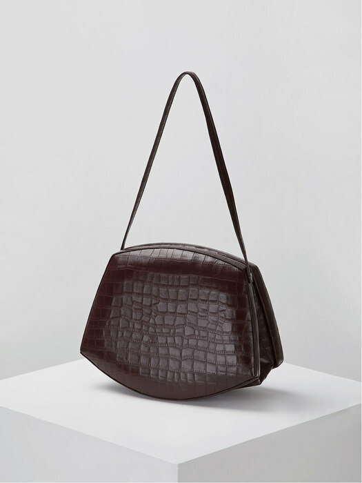 Shell shoulder bag(Crocodile burgundy)