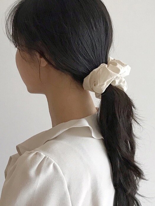 oar Vintage Shirt Scrunchie [White] 빈티지 셔츠 스크런치