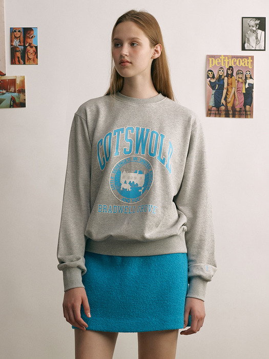 [N]COTSWOLD City artwork sweatshirt (Gray/Chocolate)