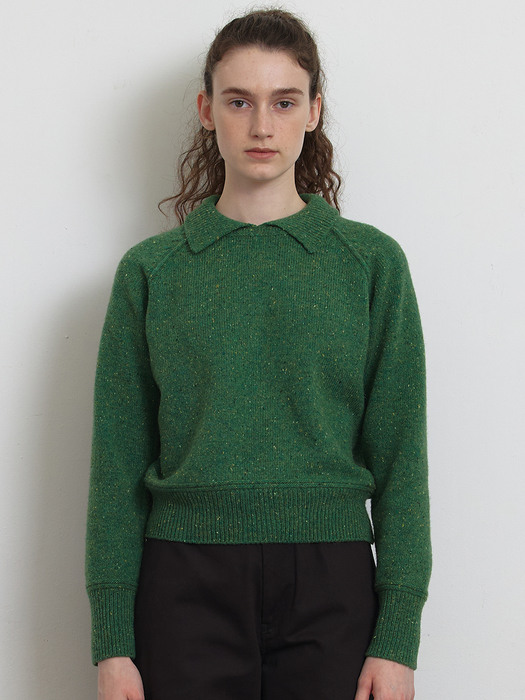 [Woman] Nef Round Collar Sweater (Green)