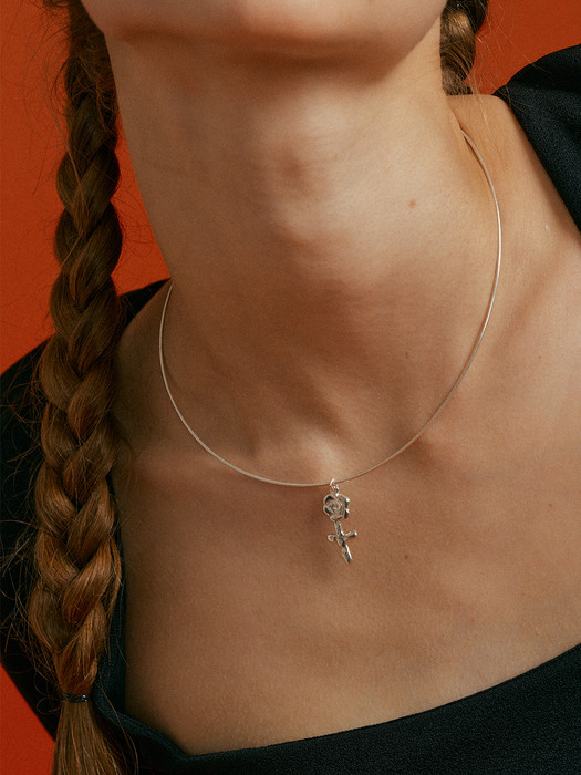 Rose cross Silver925 Necklace