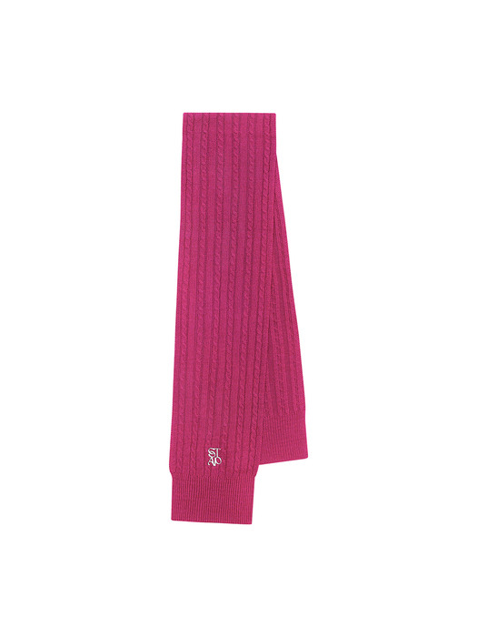 (UNI) Monceau Cable Knit Muffler_Pink