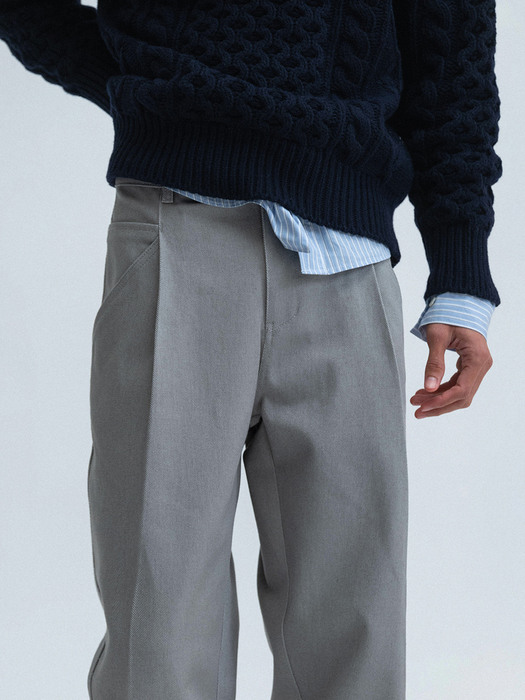 double pocket tuck denim (grey)