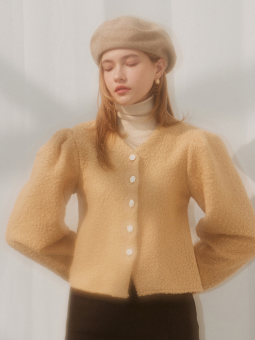 j1127 boucle cardigan (yellow)