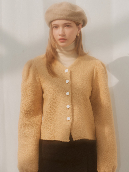 j1127 boucle cardigan (yellow)