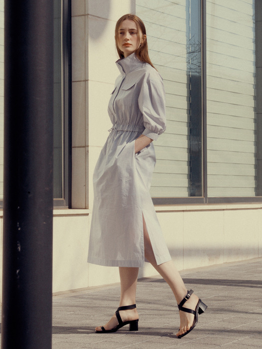 [CIty Outdoor] Open Collar Banding Dress