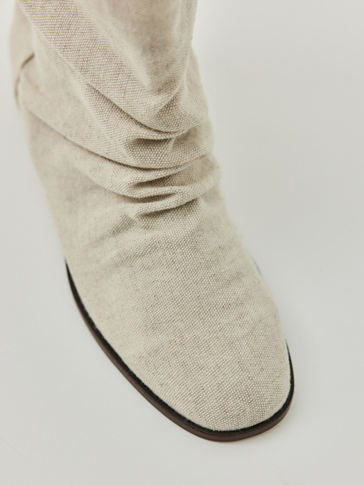 linen boots (ecru)