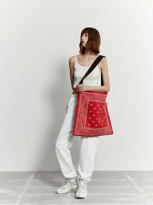 Paisley canvas bag 001 Red