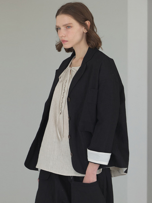 vintage linen basic jacket