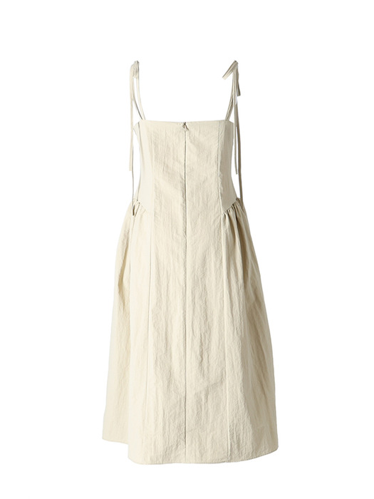 sleeveless ribbon dress_beige