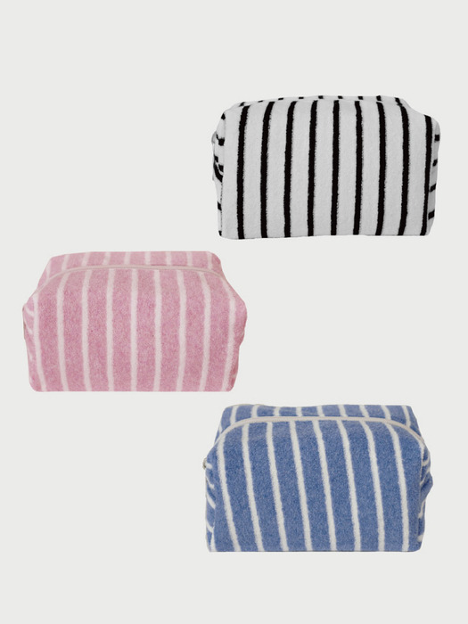 Stripe Terry Pouch (3colors)(S,L)