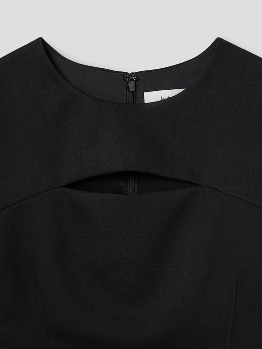 Slit Detail Mini Dress  Black (KE3871M045)