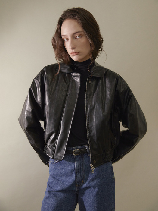 [2oz] Vegan Leather Bomber Jacket_[2COLOR]