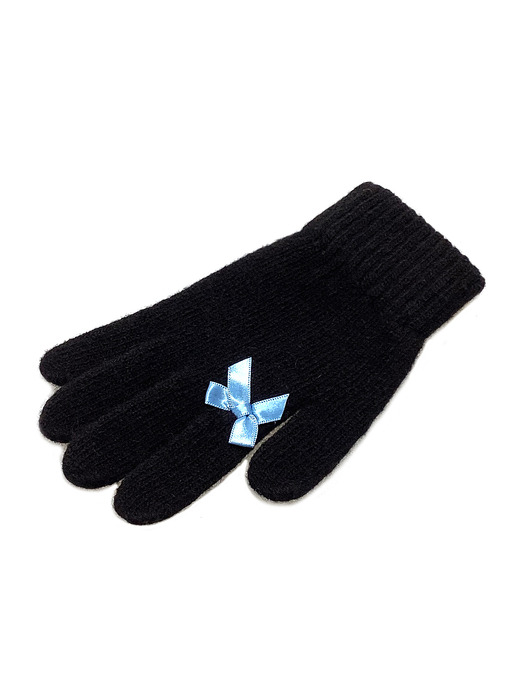 Ribbon Wool Gloves [Blue Ribbon]