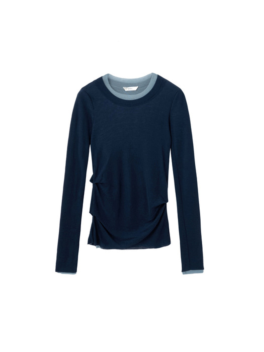 Layered Jersey Top / Navy