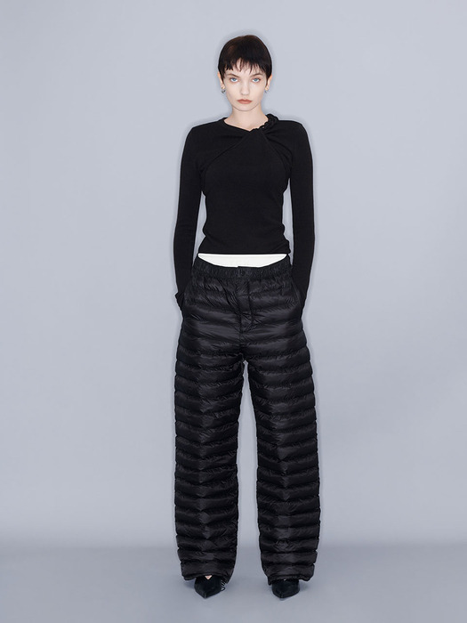 QUILTED TROUSERS (BLACK)