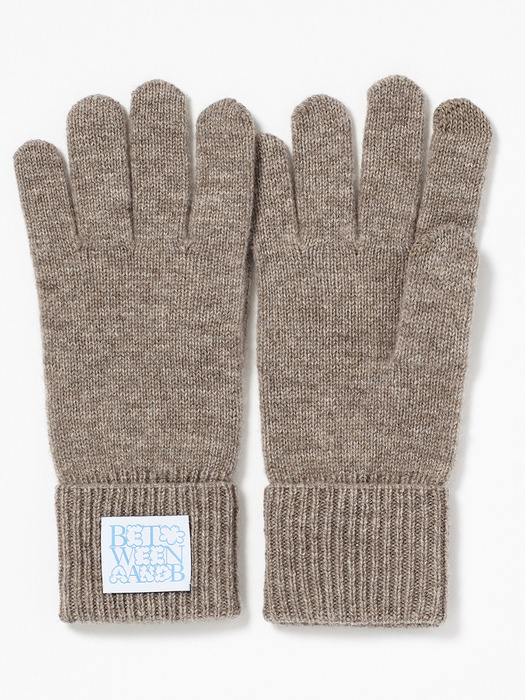 Bubble Label Cashmere Wool Blended Gloves_3 Colors
