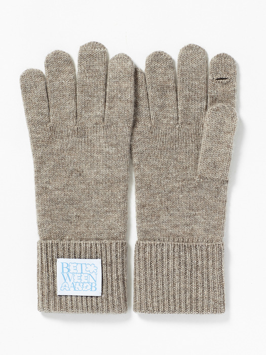 Bubble Label Cashmere Wool Blended Gloves_4 Colors