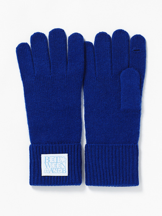 Bubble Label Cashmere Wool Blended Gloves_4 Colors