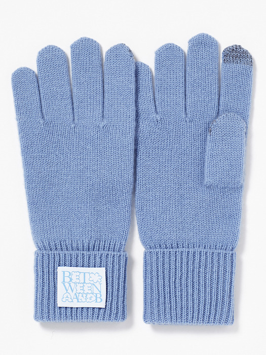 Bubble Label Cashmere Wool Blended Gloves_4 Colors