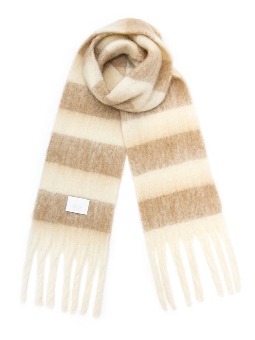 Stripe long muffler (CREAM BEIGE)