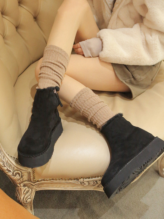 ljh7036 Platform fur ankle boots _ 2colors