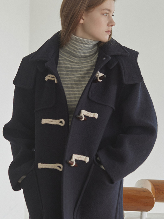 Classic Hood Duffle Coat - Navy