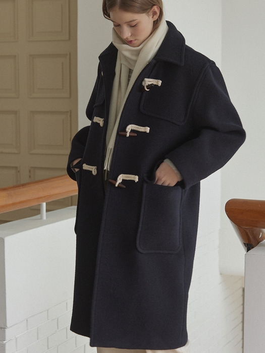 Classic Hood Duffle Coat - Navy