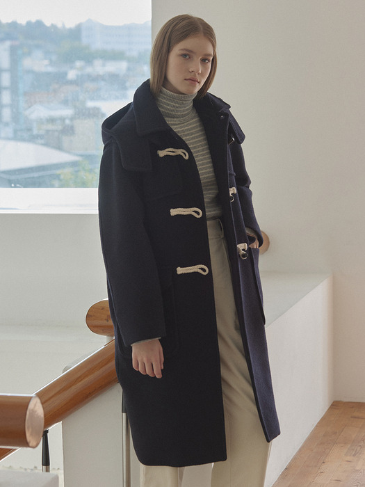 Classic Hood Duffle Coat - Navy