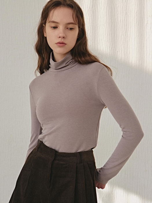 CLASSIC TURTLENECK TOP_MOCHA