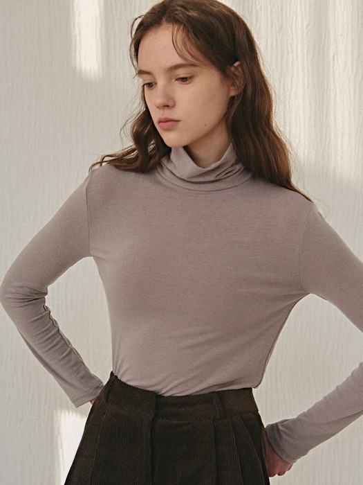 CLASSIC TURTLENECK TOP_MOCHA