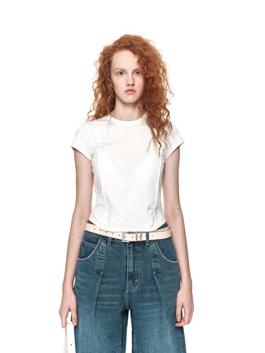 SLIM LINE HALF TOP IN WHITE - Image 2