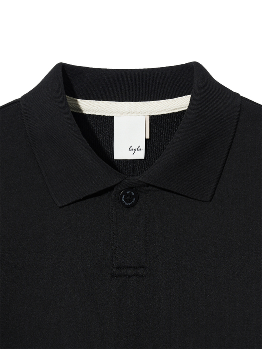 LAMOUR Matte Printing PK Sweatshirt T86 Black