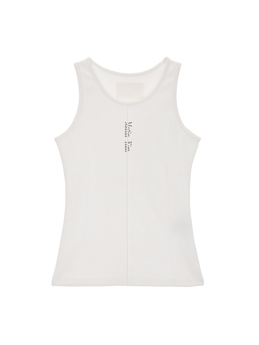 PINTUCK SLEEVELESS TOP IN WHITE