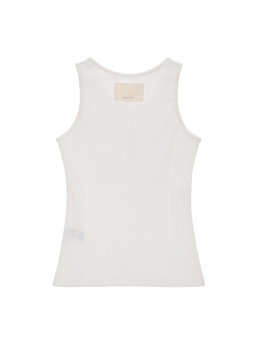 PINTUCK SLEEVELESS TOP IN WHITE