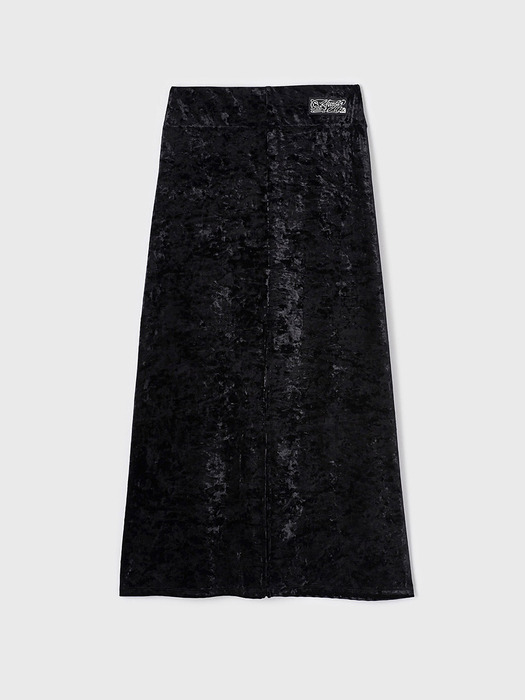 Summer Velvet Long Skirt (Black)