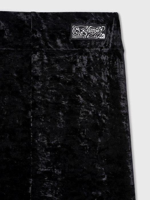 Summer Velvet Long Skirt (Black)