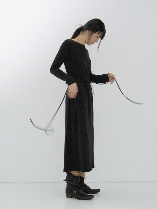 Belt Long Dress_Black