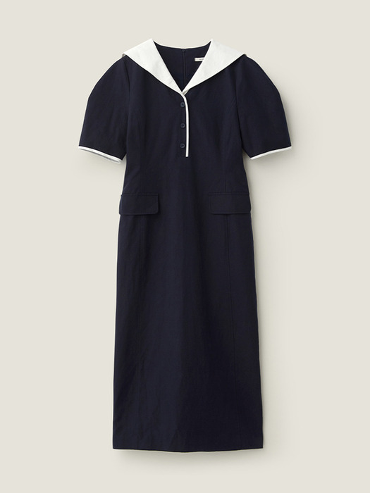 Sailor binding dress - Navy