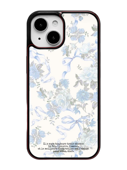 blue flower ribbon Epoxy Phone Case 아이폰 갤럭시 에폭시 케이스