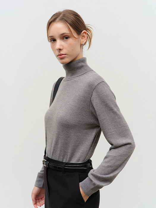 ESSENTIAL CASHMERE TURTLENECK SWEATER MELANGE GREY_UDSW4D221G2