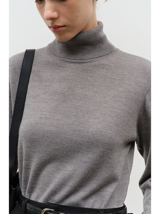 ESSENTIAL CASHMERE TURTLENECK SWEATER MELANGE GREY_UDSW4D221G2