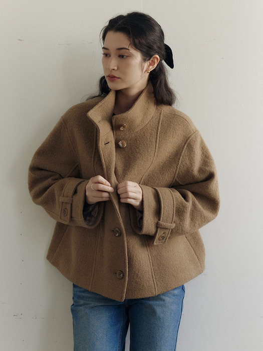 High Neck Short Coat_2color