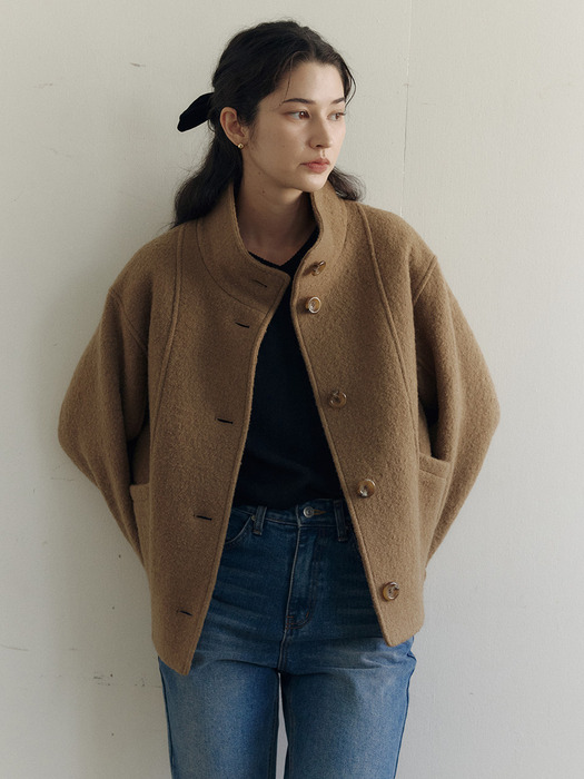 High Neck Short Coat_2color