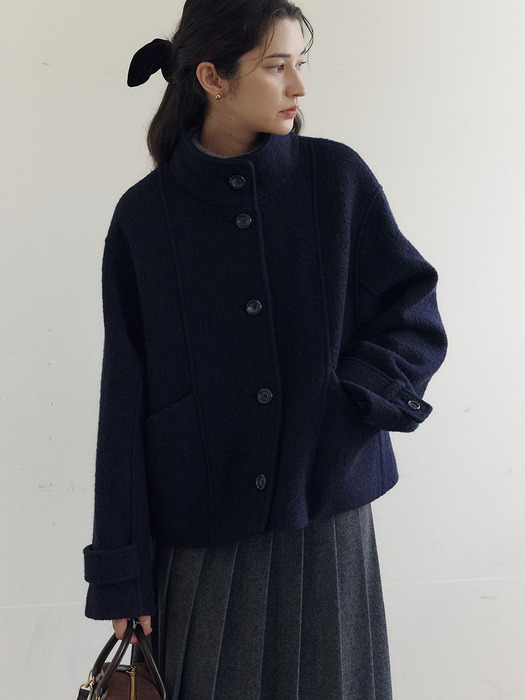 High Neck Short Coat_2color