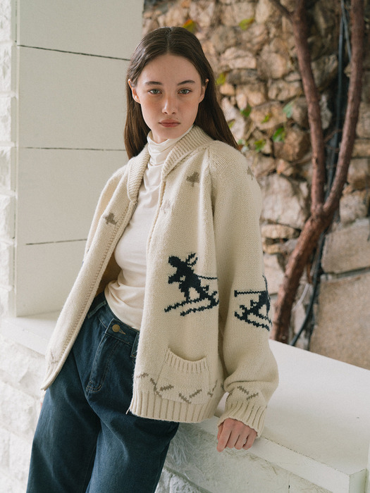 Nordic Knit Zip-up - Ivory