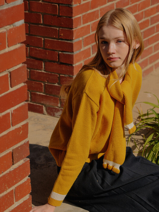 FRILL TIE KNIT_YELLOW