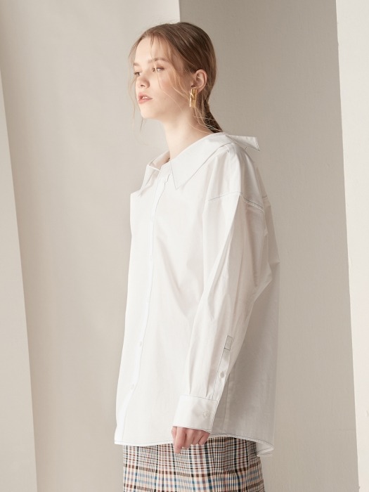 Stitch boxy shirts - White