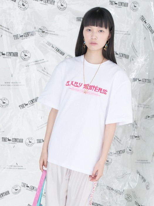 [BC19SSTS15]BABY SISTERS LETTERING T SHIRT